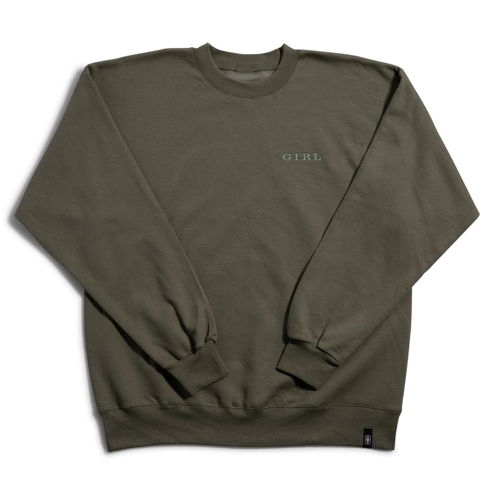 Serif Embroidered Crew