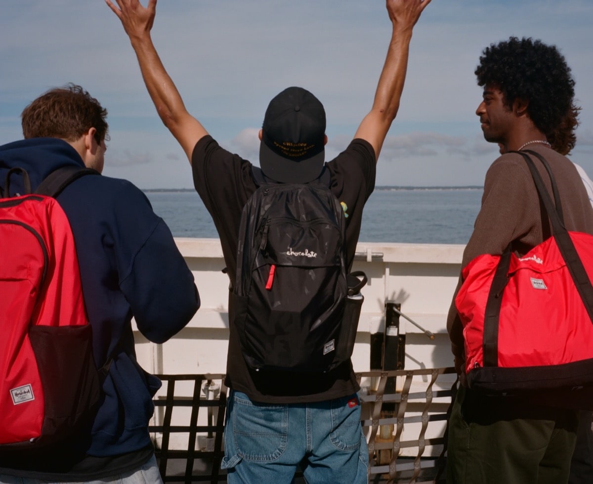 Chocolate team with their Herschel bags