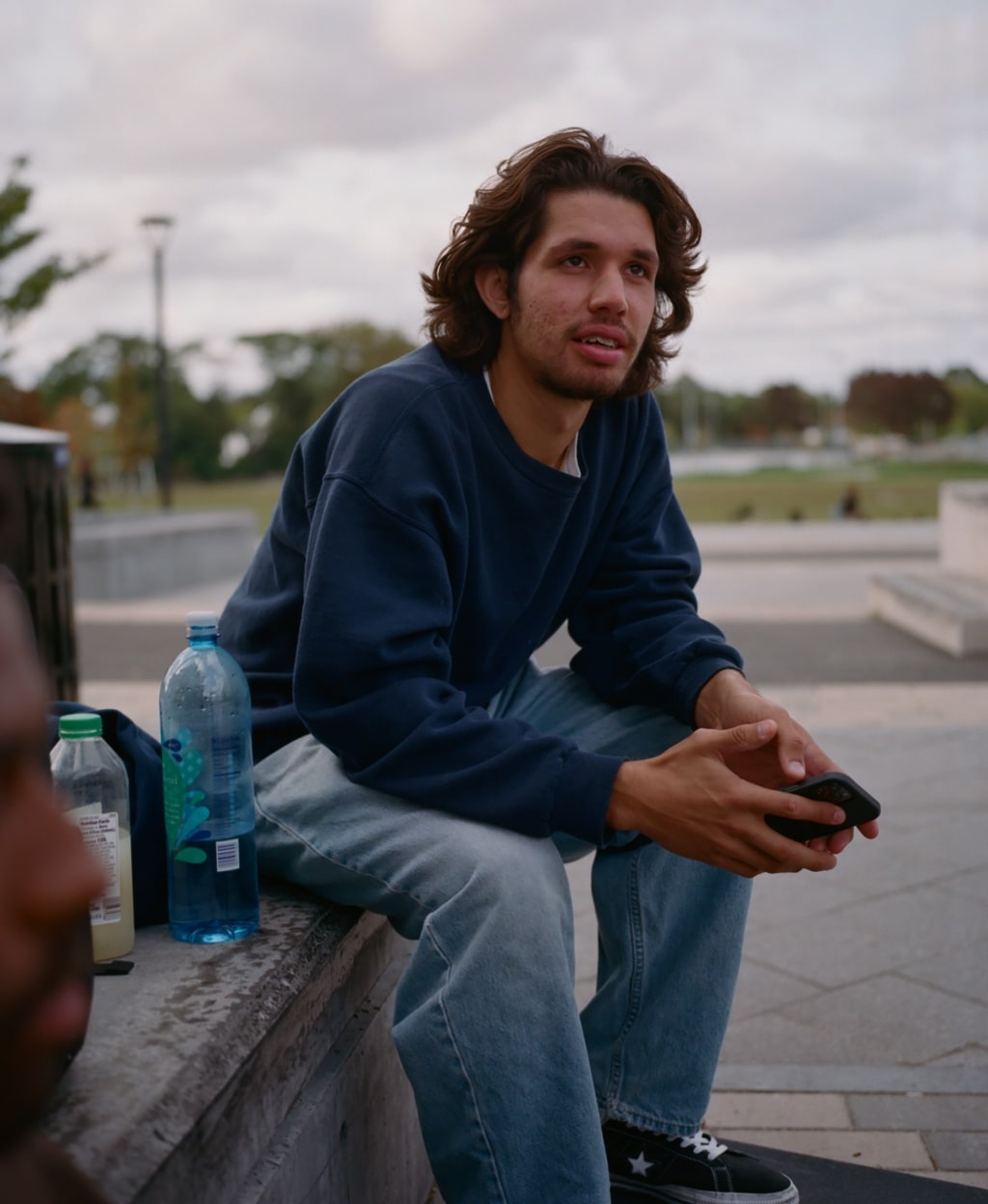 Herrera hanging out at a skatepark