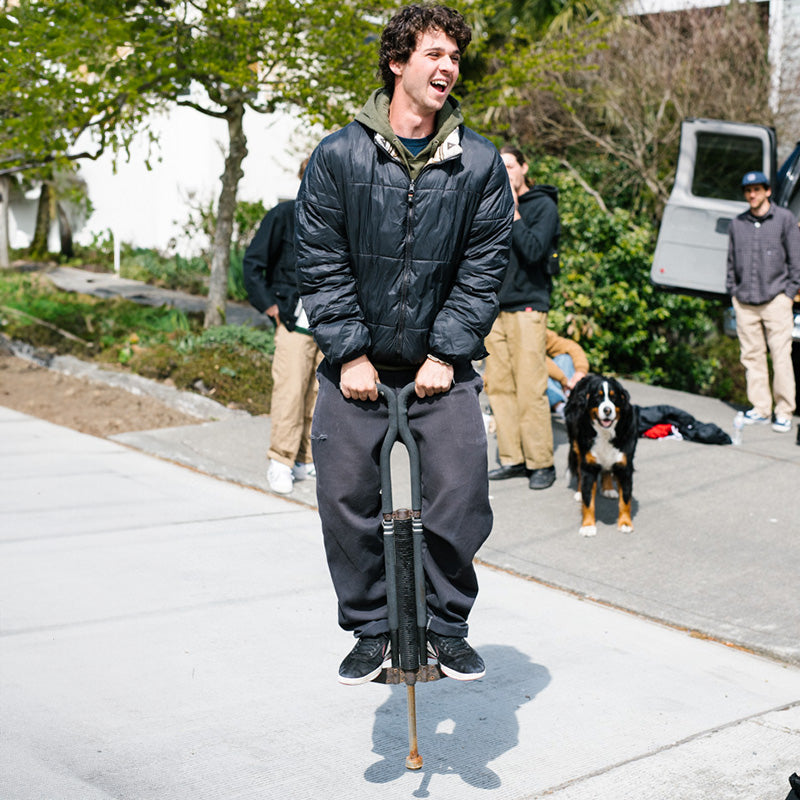 Tyler Pacheco on a pogo stick