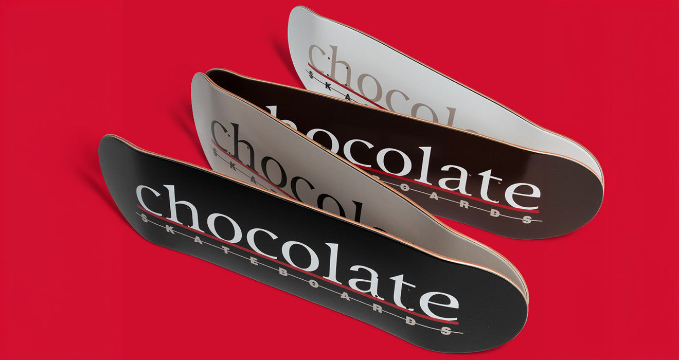 Product shots of the chocolate bar decks