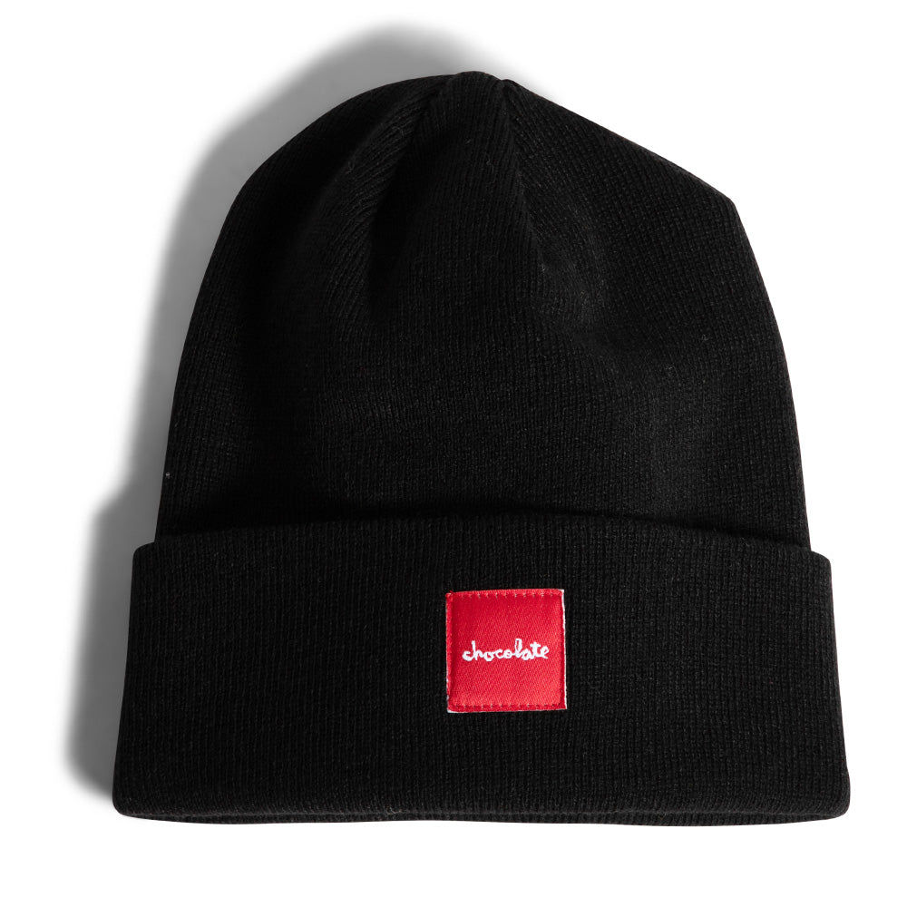 Square Label Tight Cuff Beanie