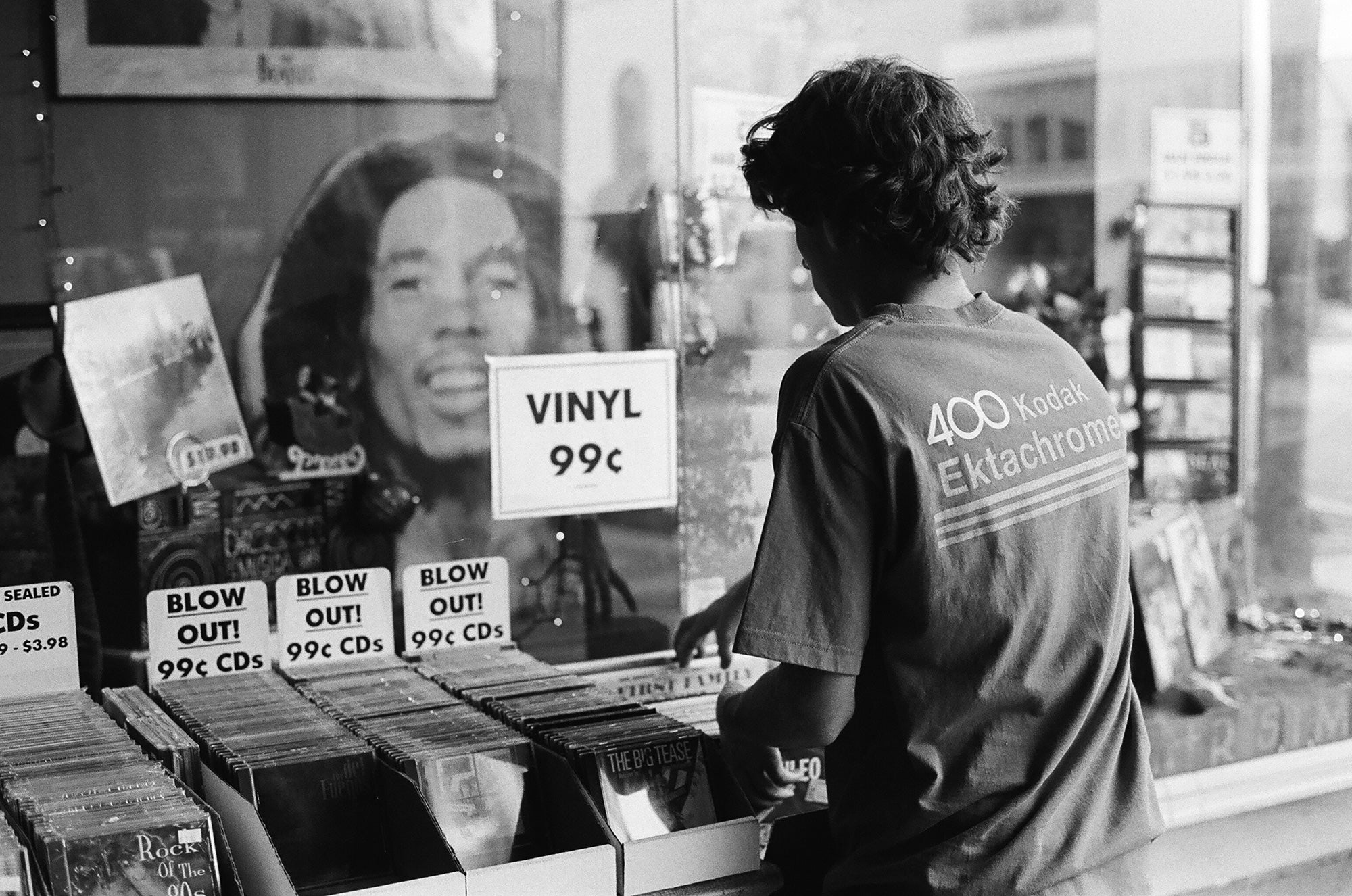 Niels looking at some CD's