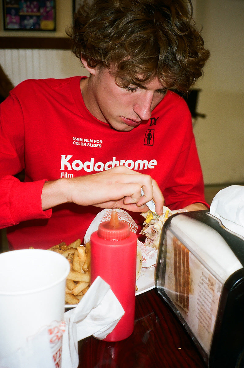 Niels eating some french fries