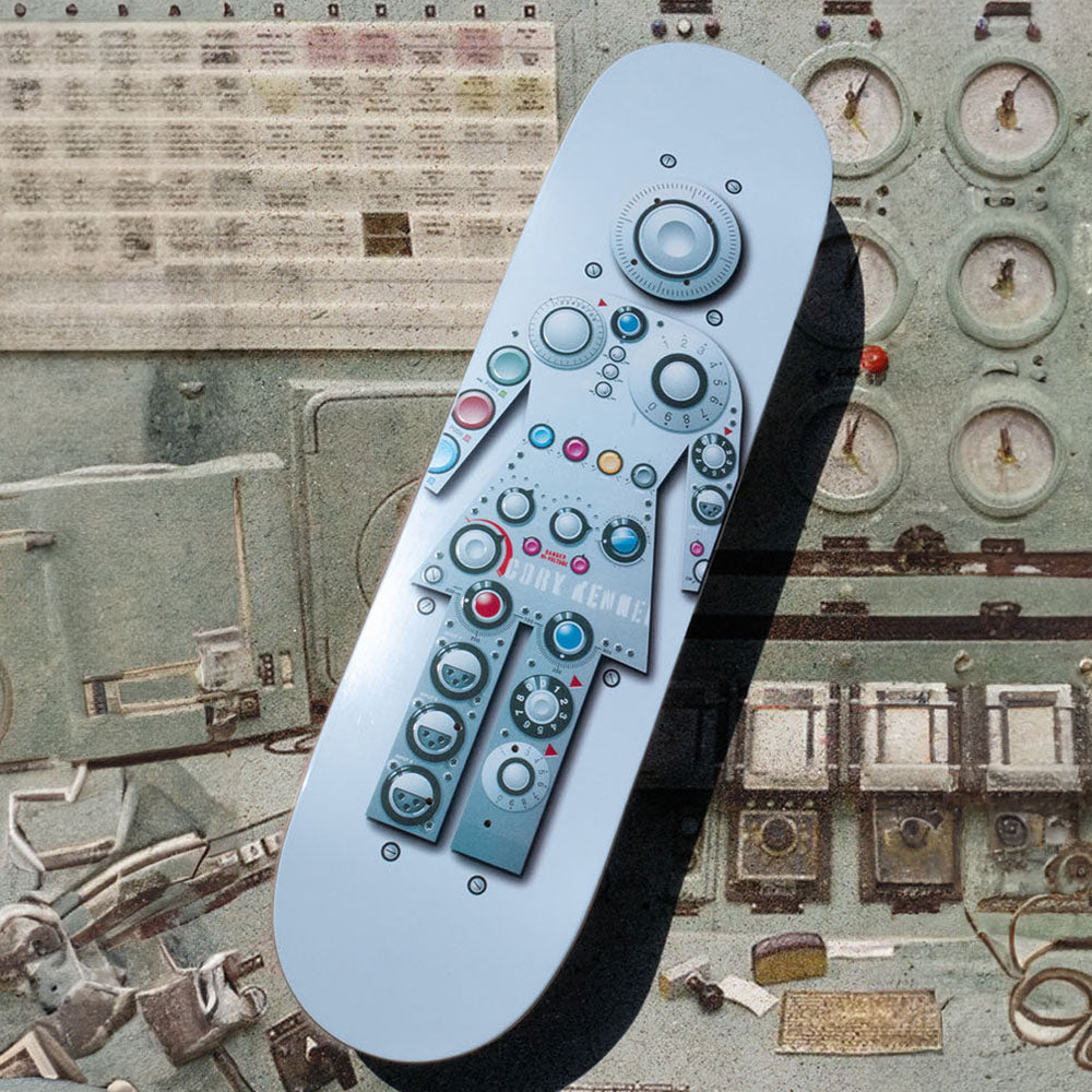 Radio skateboard in an old control room